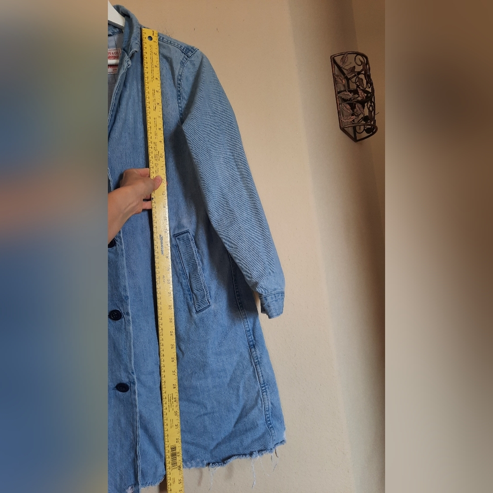 Levis Long Denim Shirt Jacket Shacket Capsule Minimalist Cowgirl - Picture 2 of 7